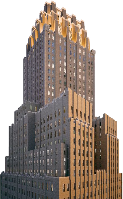 The setback tower of One Hundred Barclay