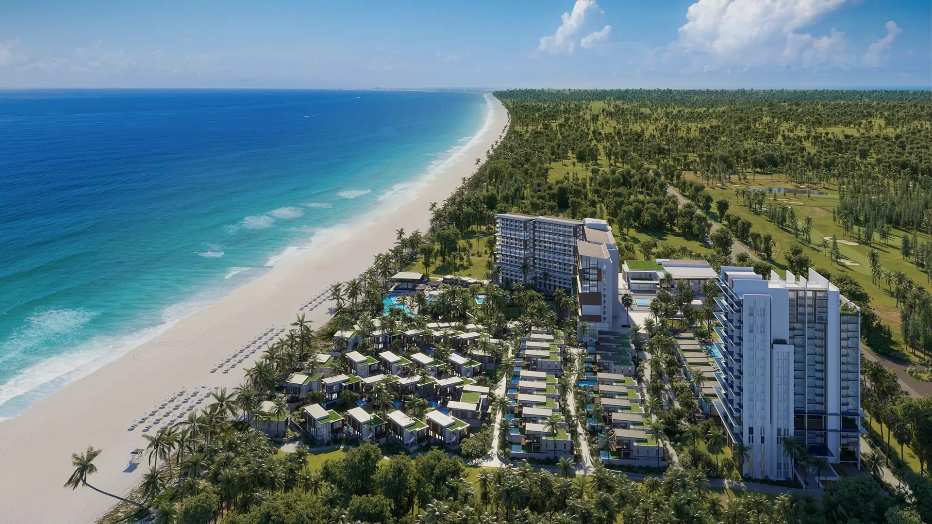 Le Méridien Da Nang from above along Non Nuoc Beach