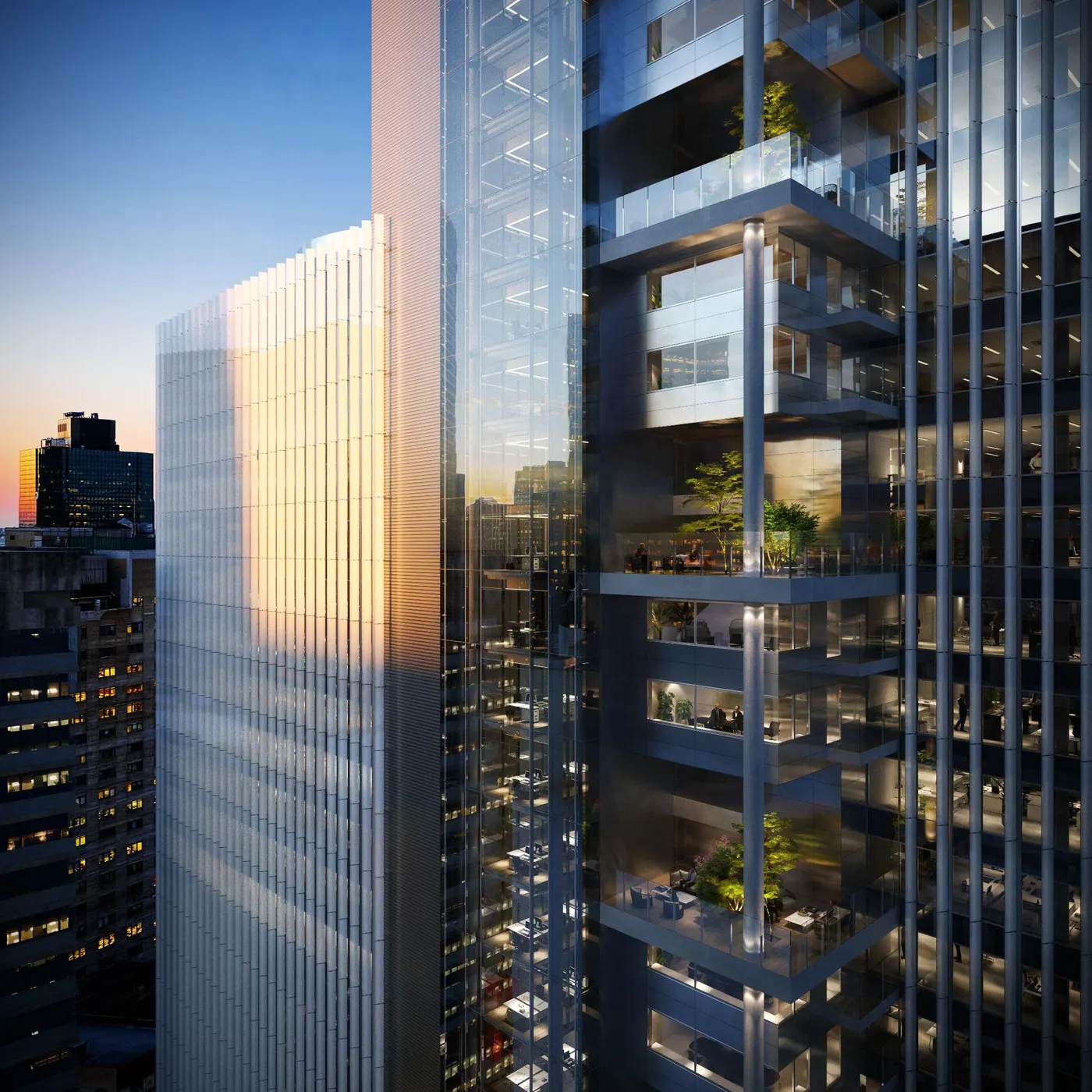 Still: a glass residential tower with planted terraces
