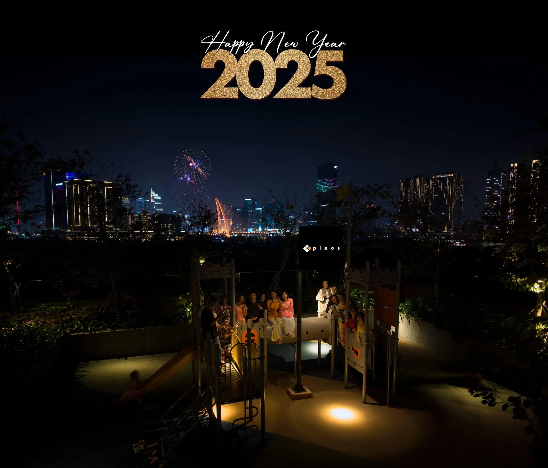 The 4pixos team’s view over Ho Chi Minh City on New Year’s Eve 2025
