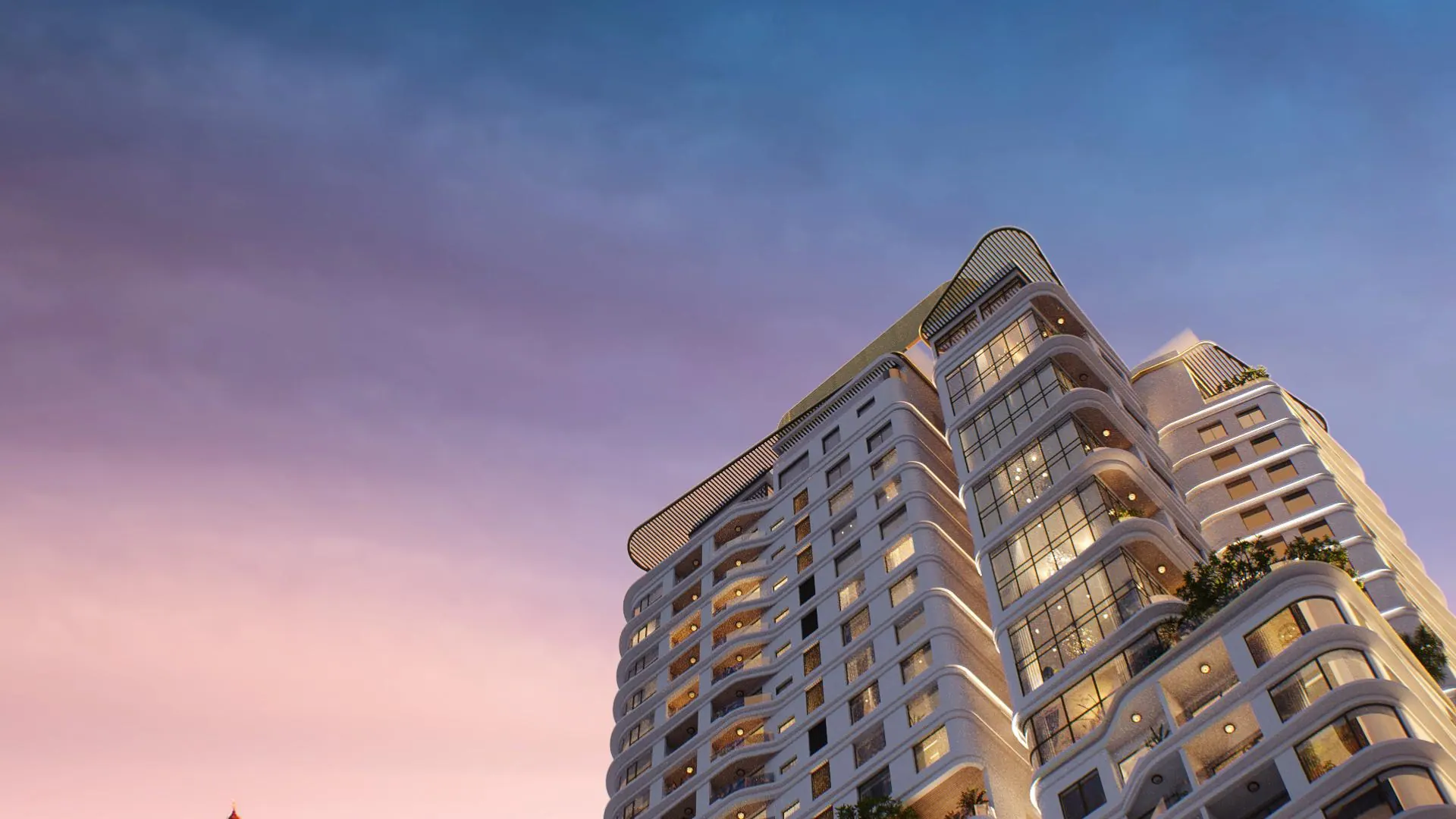 A Zeit River tower against the evening sky